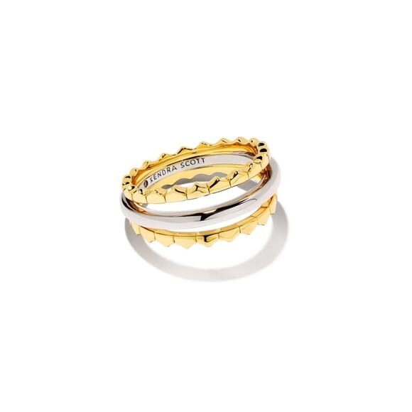 Kendra Scott Quinn Triple Band Ring - One Size Mixed Metal - Picture 1 of 3